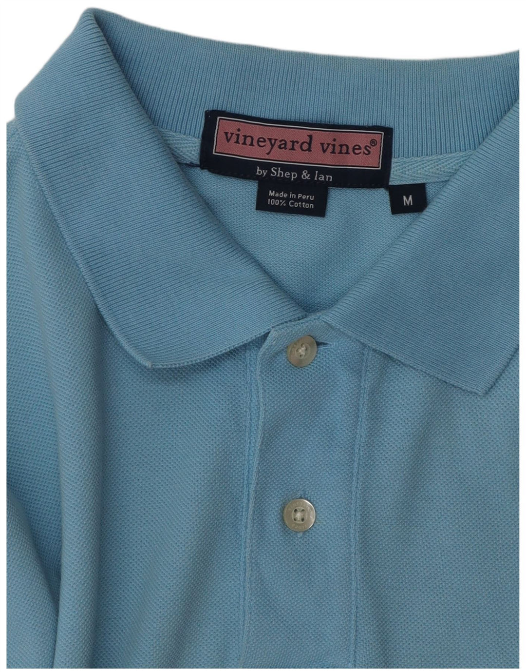 VINEYARD VINES Мужская рубашка-поло из хлопка среднего синего цвета