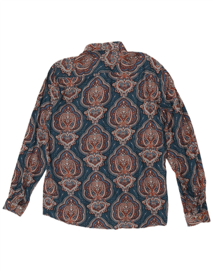 Мужская Рубашка Over/D 2XL Синяя Вискоза с Пейсли