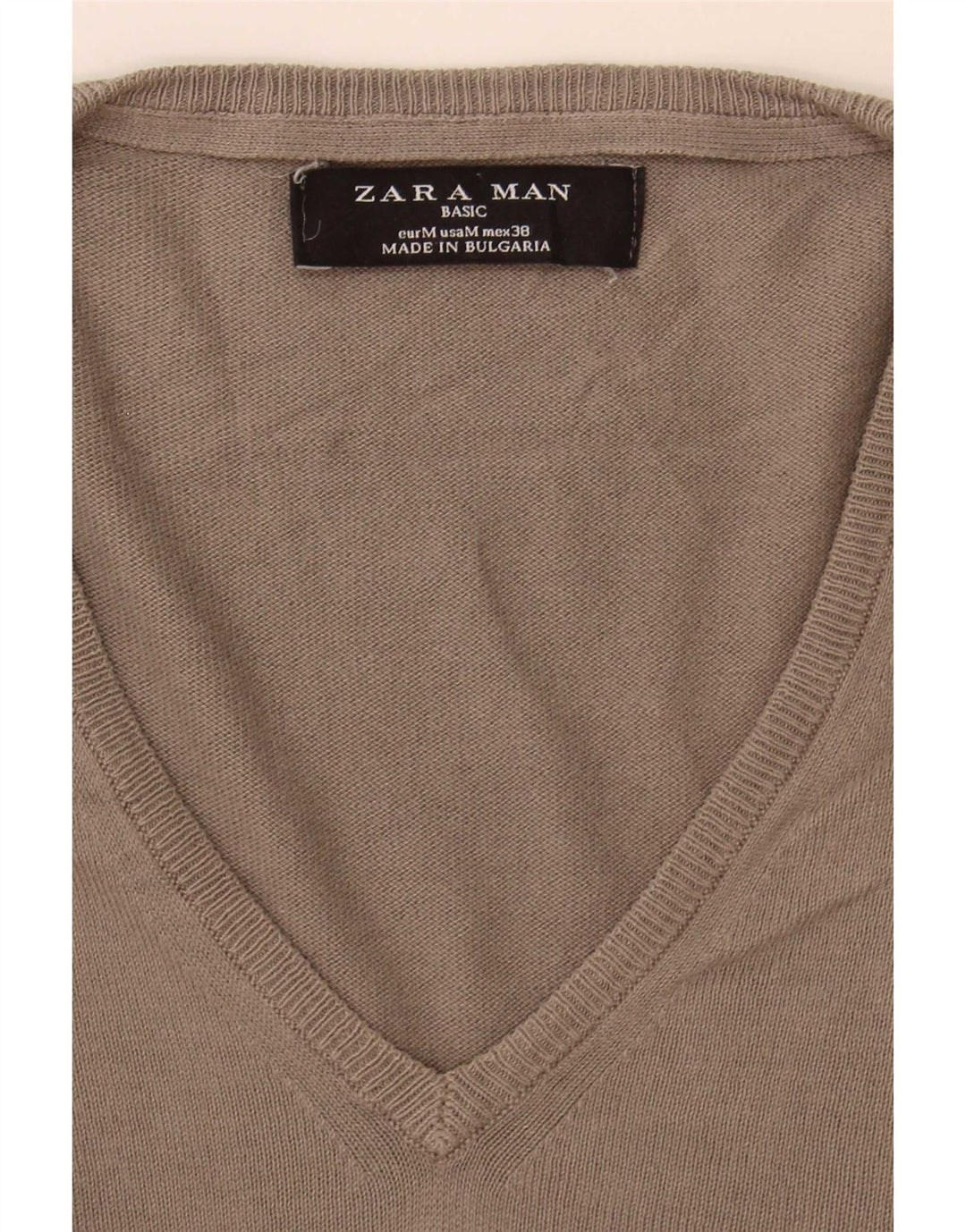 Мужской джемпер с v-образным вырезом Zara, средний серый