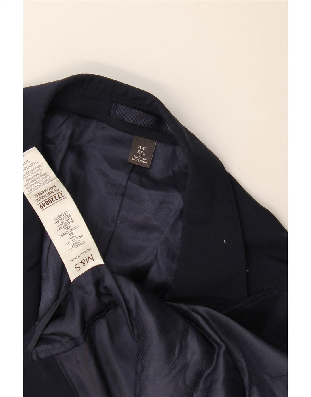 Мужской пиджак Marks & Spencer с 2 пуговицами, Великобритания 44, 2XL, темно-синий, шерстяной