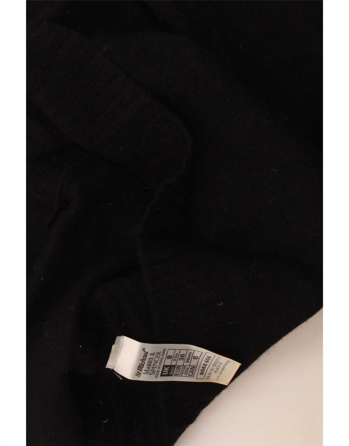 Женский кардиган Marks & Spencer UK 8, маленький черный из овечьей шерсти