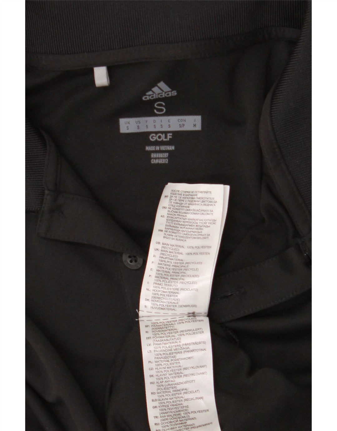 Мужская рубашка-поло Adidas маленькая черная из полиэстера