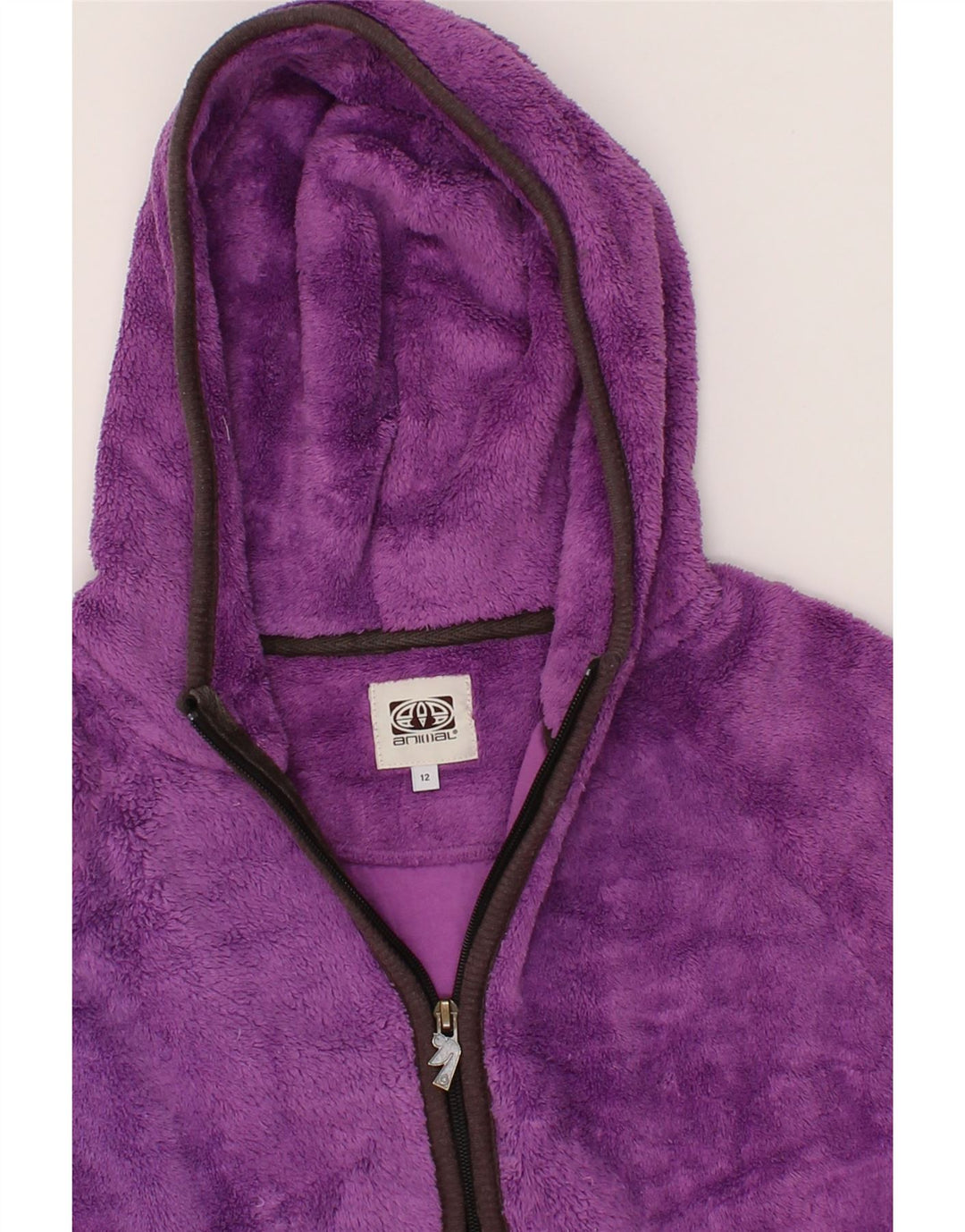 ANIMAL Womens Hooded Fleece Jacket UK 12 Medium  Purple Polyester Vintage Animal and Second-Hand Animal from Messina Hembry 
