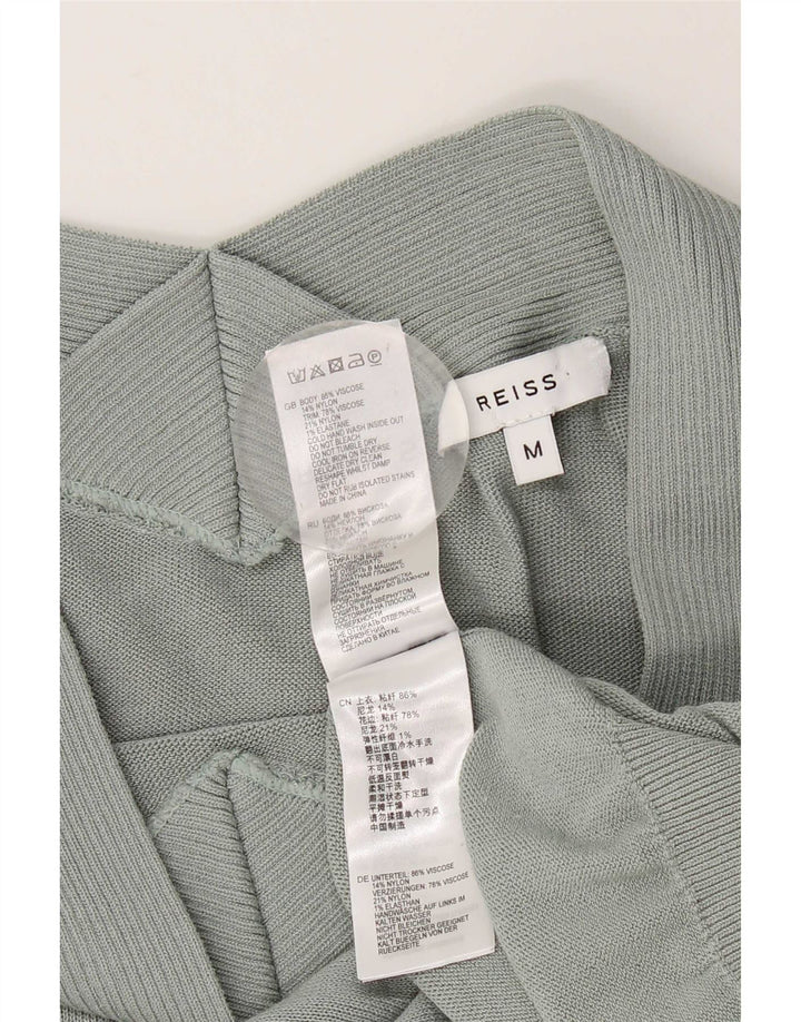 Женский джемпер с открытыми плечами Reiss UK 14, средний зеленый, вискоза