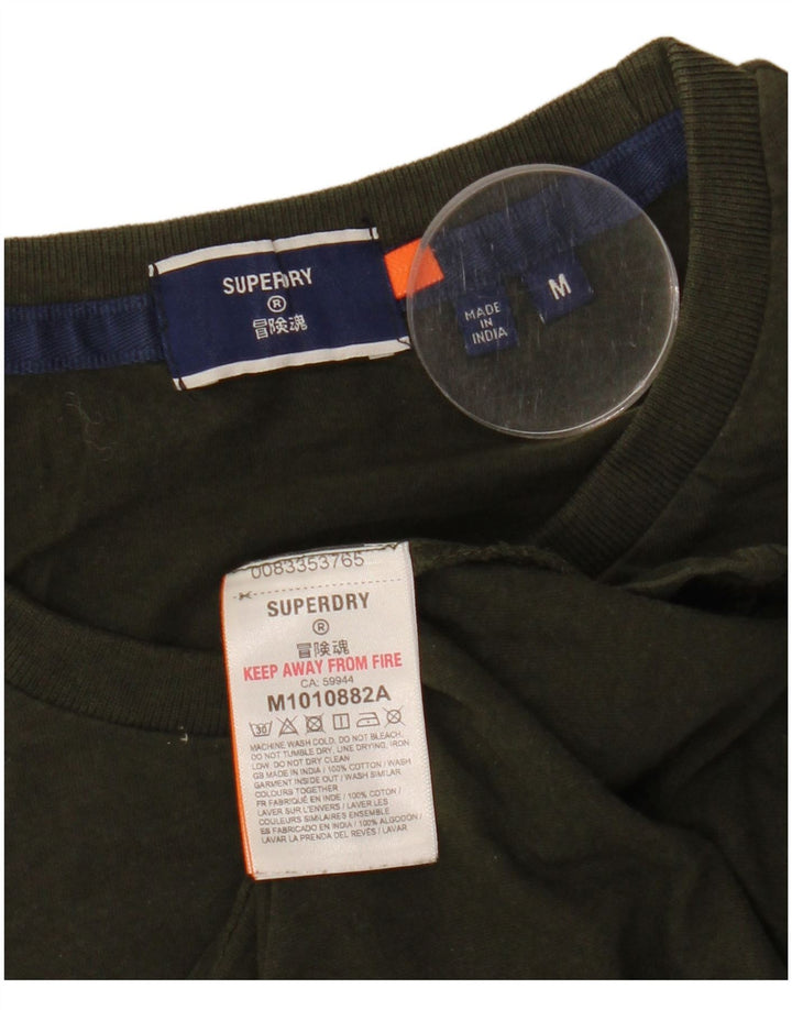 Мужская футболка Superdry Top из хлопка среднего зеленого цвета