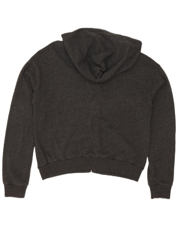 Женский свитер с капюшоном и молнией с графическим рисунком Abercrombie & Fitch UK 16, большой серый цвет