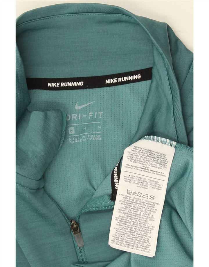 Мужские кроссовки Nike Dri Fit с воротником на молнии и графикой, длинными рукавами, средний зеленый полиэстер
