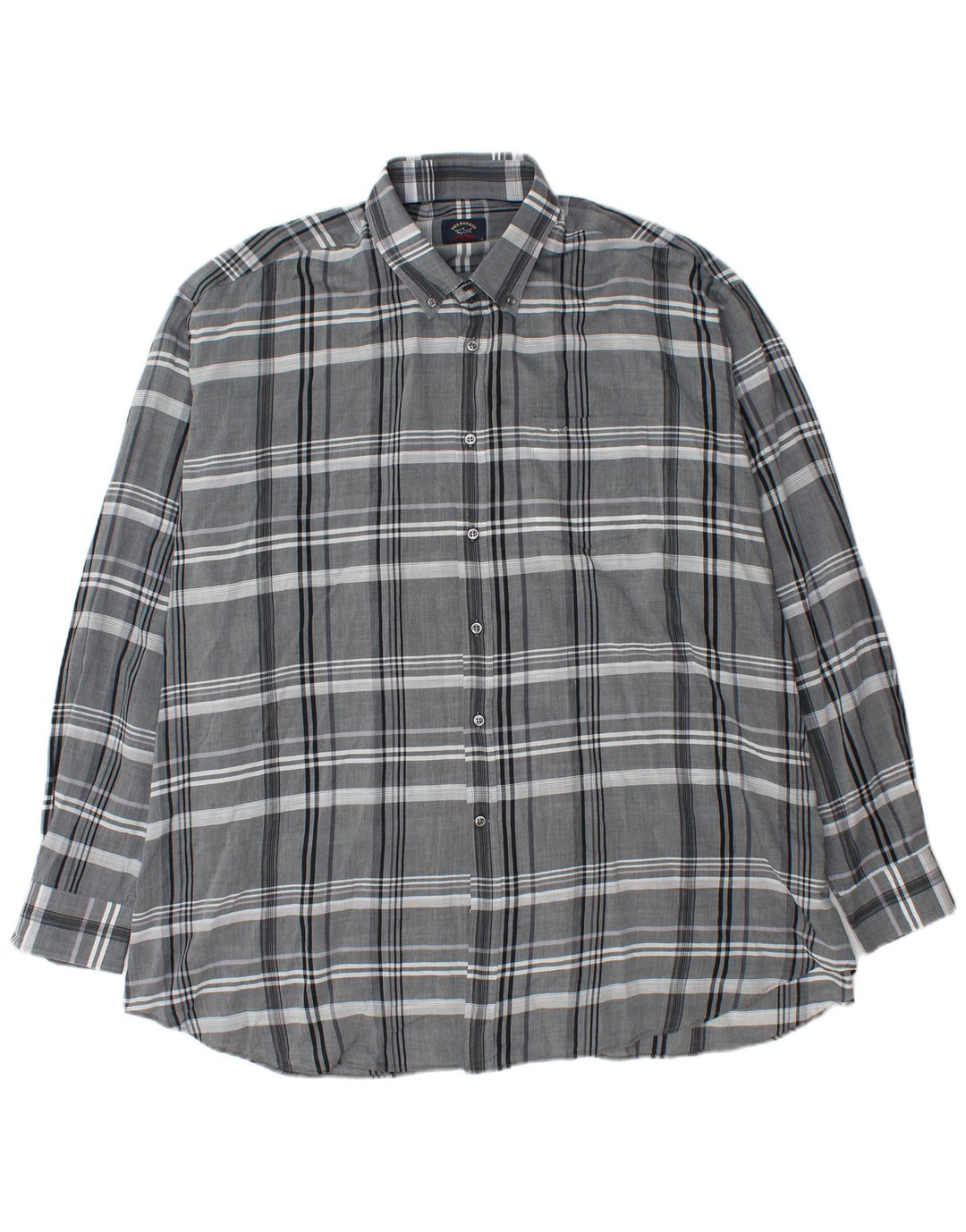 Мужская рубашка Paul & Shark 2XL, серая, хлопковая в клетку