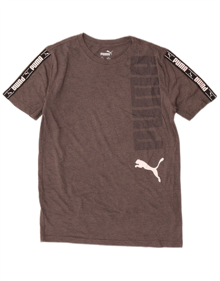 Футболка с рисунком PUMA для мальчиков, топ 14–15 лет, большая серая