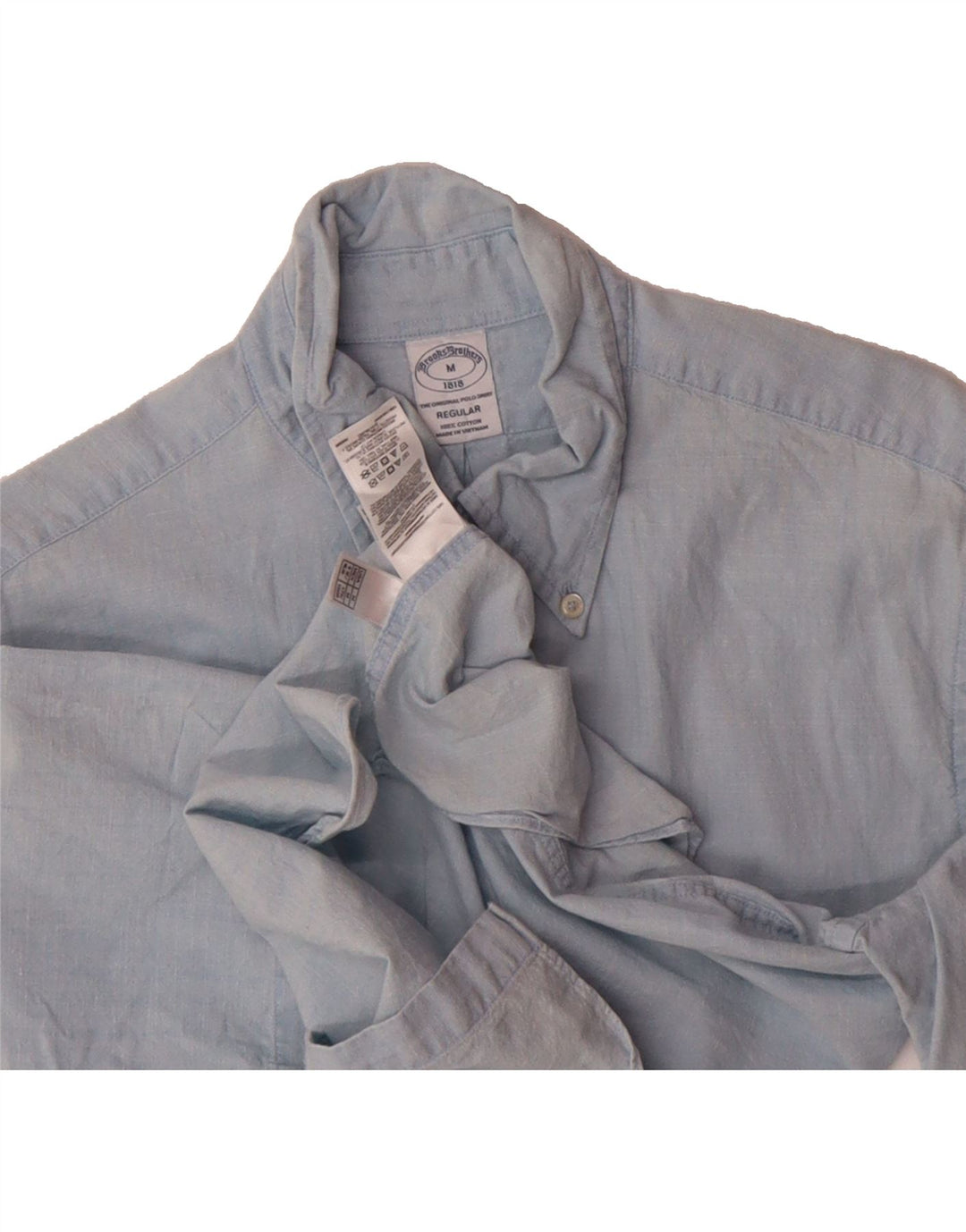 BROOKS BROTHERS Mens Regular Fit Short Sleeve Shirt Medium Blue Cotton Vintage Brooks Brothers and Second-Hand Brooks Brothers from Messina Hembry 