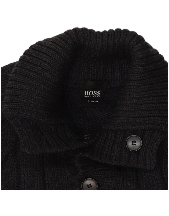 Мужской приталенный джемпер с пуговицами Hugo Boss XL, серый