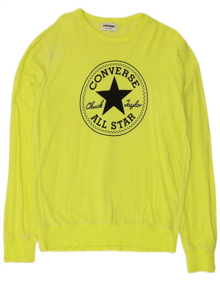 Мужской свитшот с рисунком Converse Chuck Taylor, хлопковый джемпер среднего желтого цвета