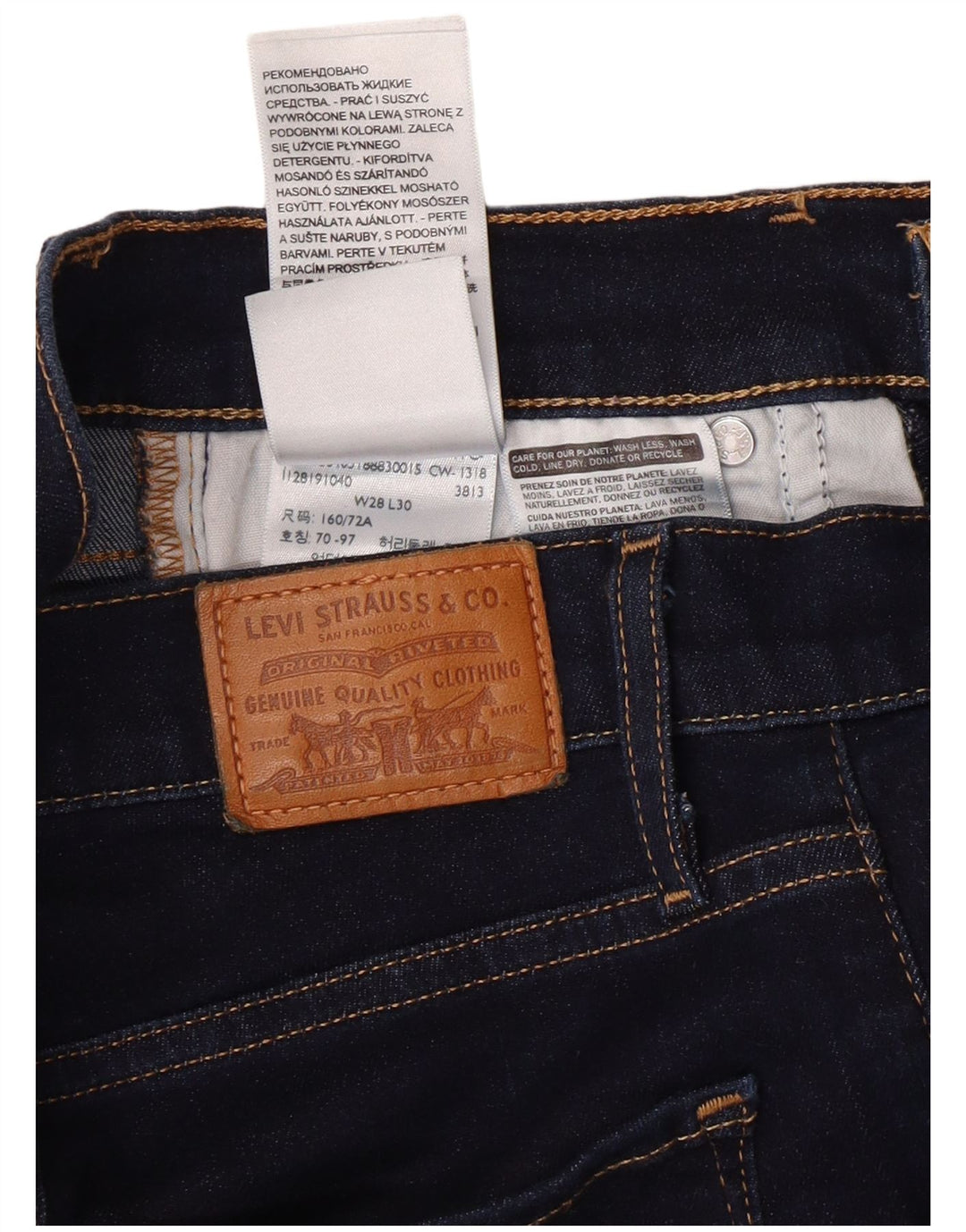 Женские прямые джинсы LEVI'S 724 с высокой посадкой W28 L26 Темно-синие, хлопок