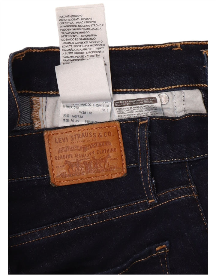 Женские прямые джинсы LEVI'S 724 с высокой посадкой W28 L26 Темно-синие, хлопок