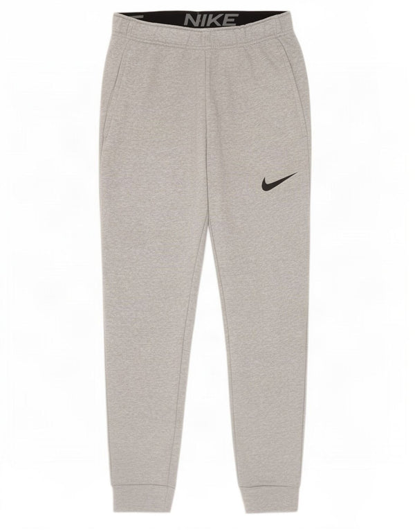 Nike Mens Dri Fit Tracksuit Trousers Joggers Small Grey Flecked Cotton