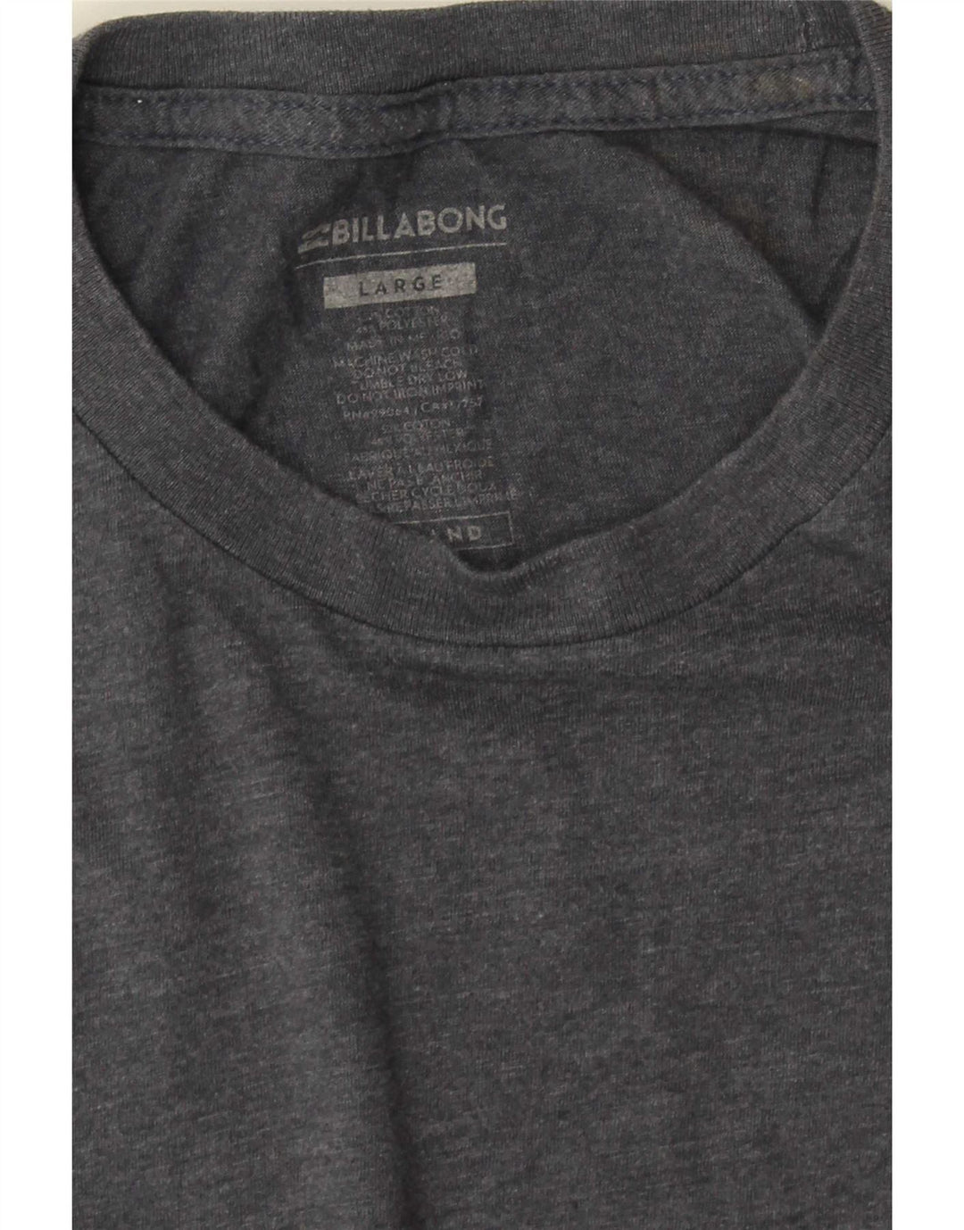 Billabong Мужская футболка с рисунком, большой серый хлопок с крапинками