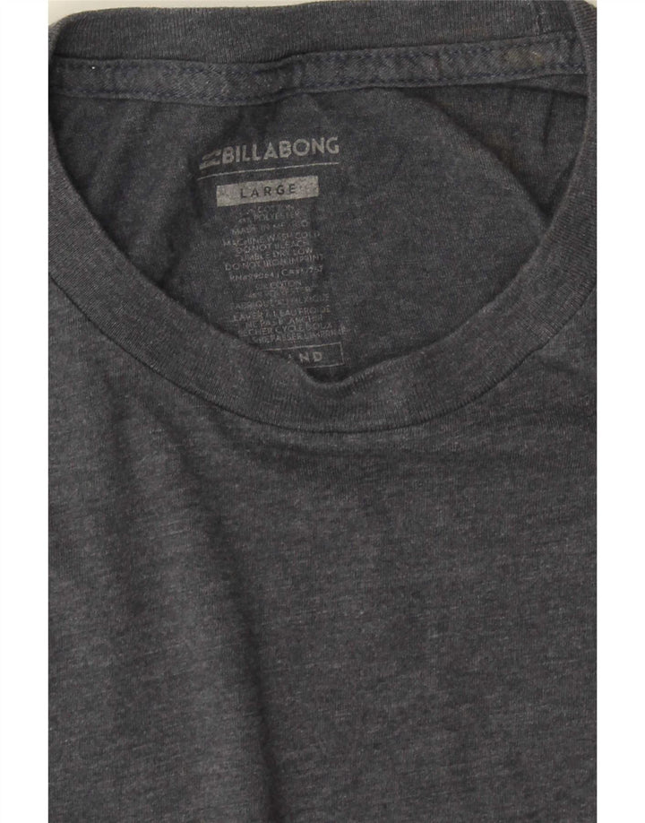 Billabong Мужская футболка с рисунком, большой серый хлопок с крапинками