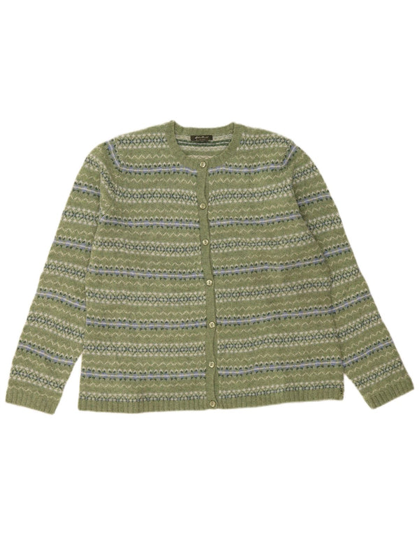 Женский кардиган Eddie Bauer, Великобритания, 18 XL, зеленый, овечья шерсть Fair Isle