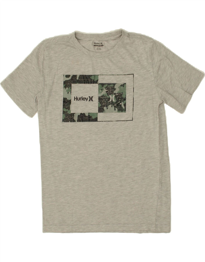 HURLEY Boys Graphic T-Shirt Top 12-13 Years Large Grey Vintage Hurley and Second-Hand Hurley from Messina Hembry 