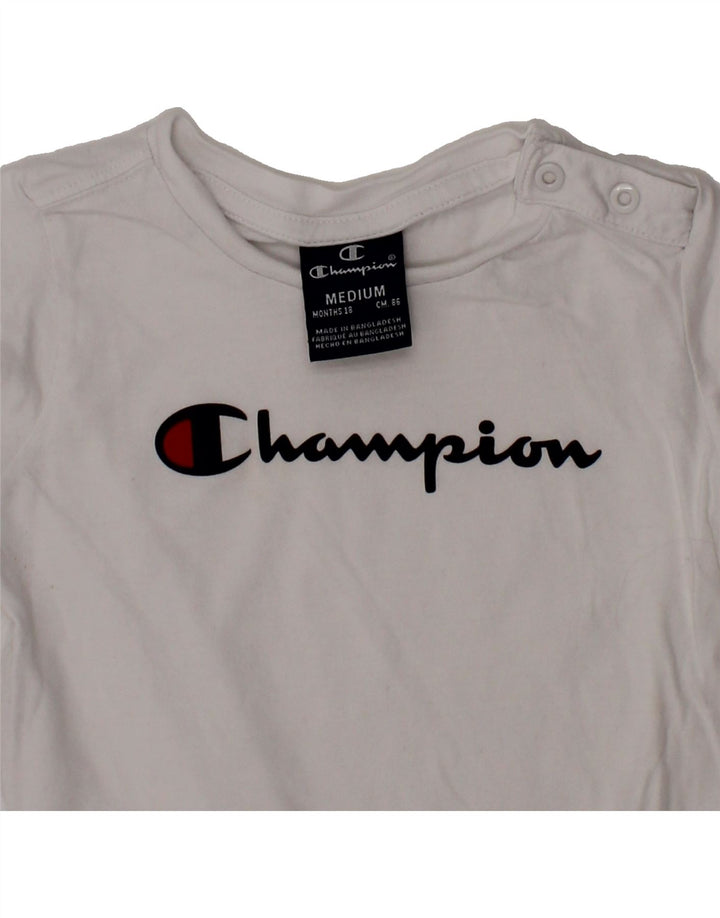CHAMPION Baby Boys Graphic T-Shirt Top 12-18 Months Medium White Vintage Champion and Second-Hand Champion from Messina Hembry 