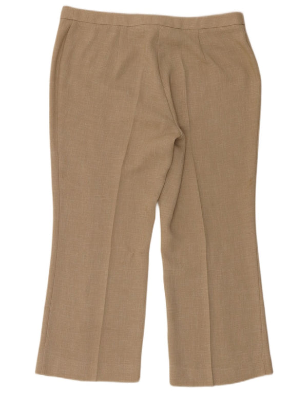 Marks & Spencer Womens High Waist Cropped Trousers UK 16 Large W36 L24 Beig