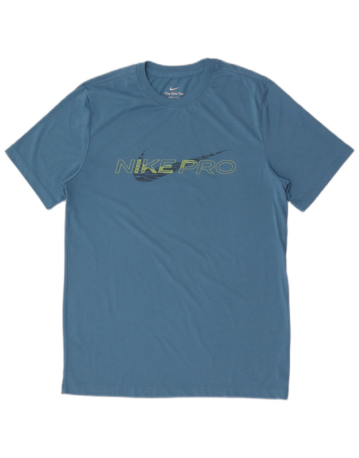 Мужская футболка с графическим рисунком Nike Dri Fit, средний синий цвет
