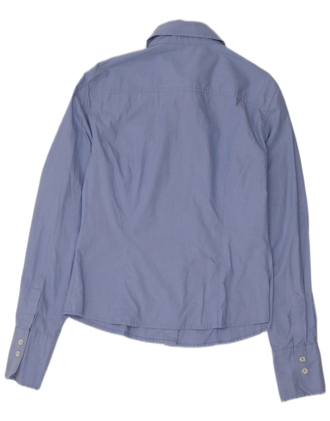 Женская рубашка Benetton UK 10, маленькая, синяя, хлопок
