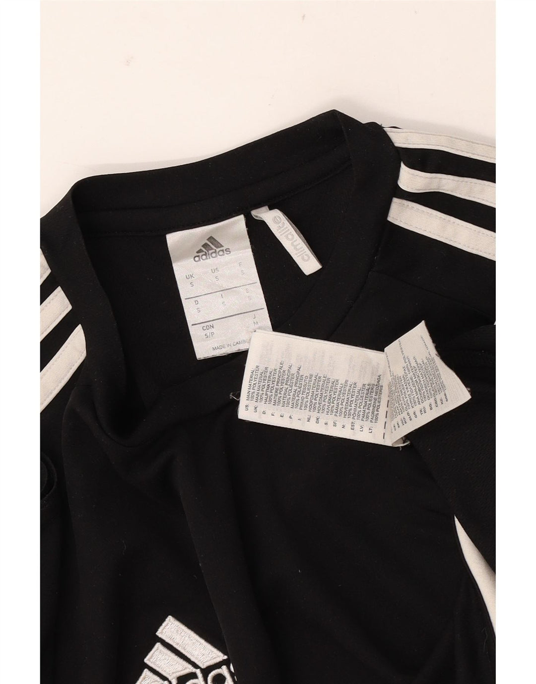 Мужская футболка ADIDAS Climalite, маленький черный полиэстер с цветными блоками