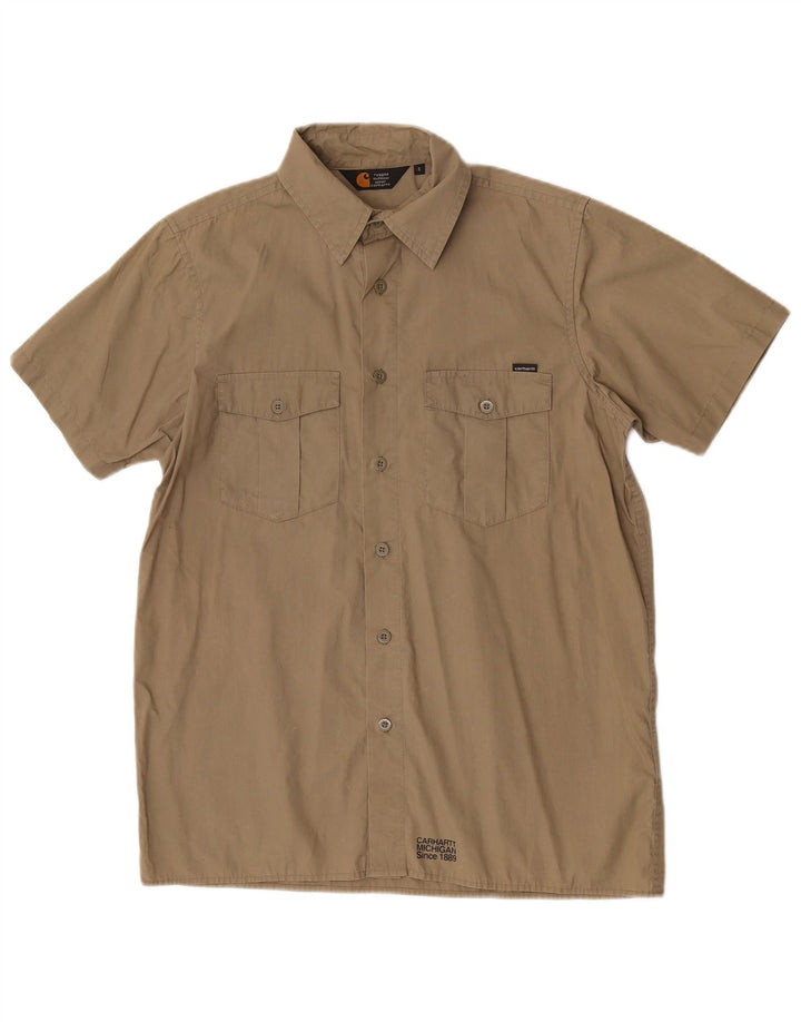 Мужская рубашка с коротким рукавом Carhartt, маленький цвет хаки, хлопок