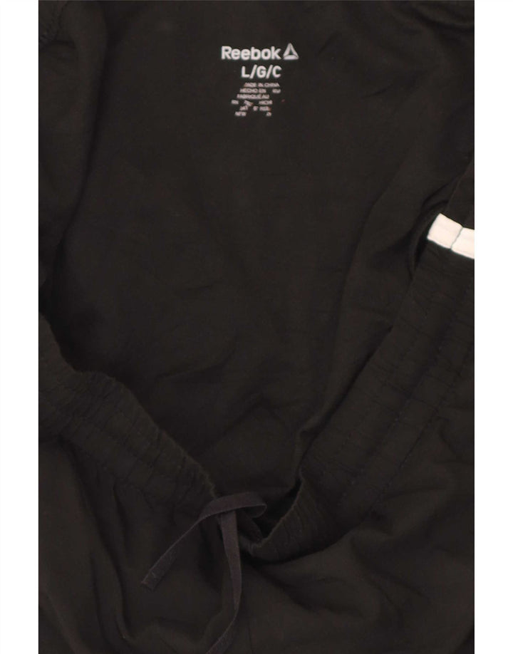 Женские спортивные шорты Reebok Regular, большие черные, с цветными блоками