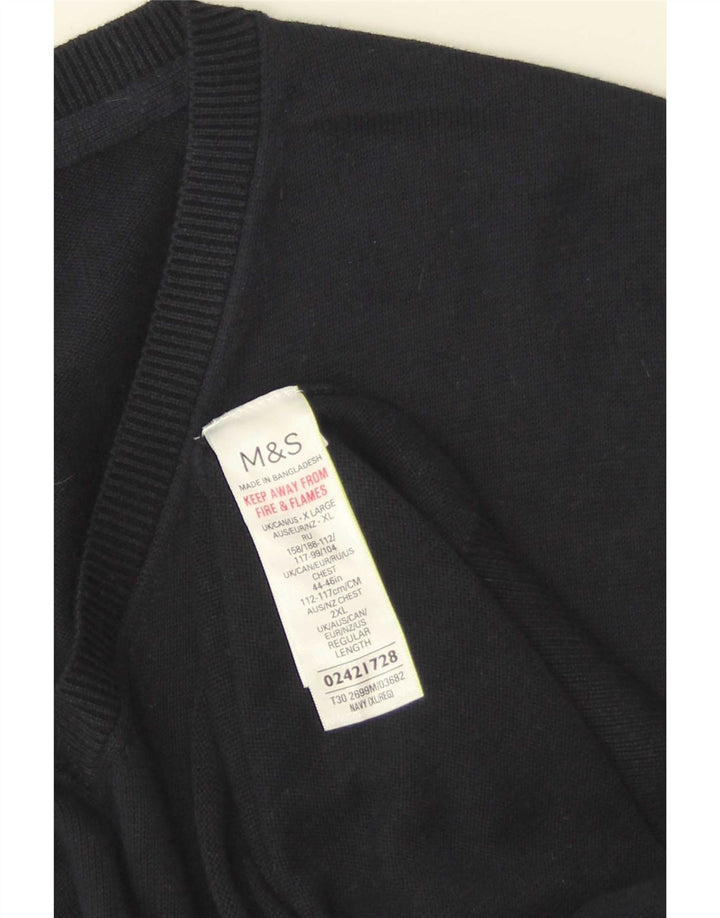 Мужская майка Marks & Spencer, XL, темно-синий, хлопок