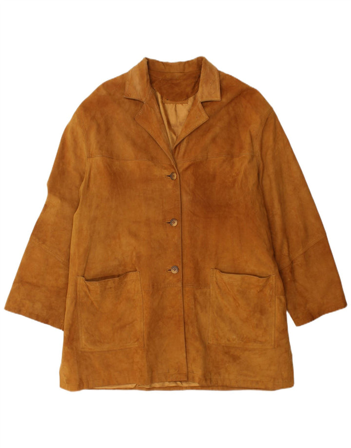 ВИНТАЖНАЯ женская замшевая куртка UK 18 XL коричневая кожа