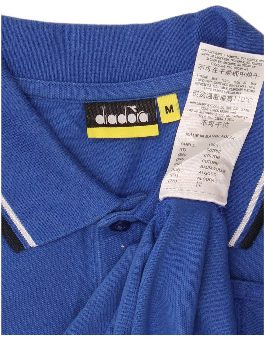 Мужская рубашка-поло Diadora из хлопка среднего синего цвета