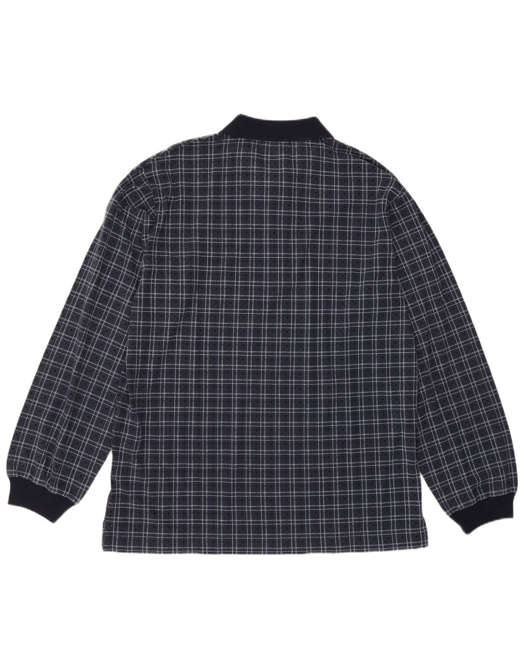 Мужская рубашка поло Nautica с длинным рукавом, средний темно-синий цвет в клетку, хлопок