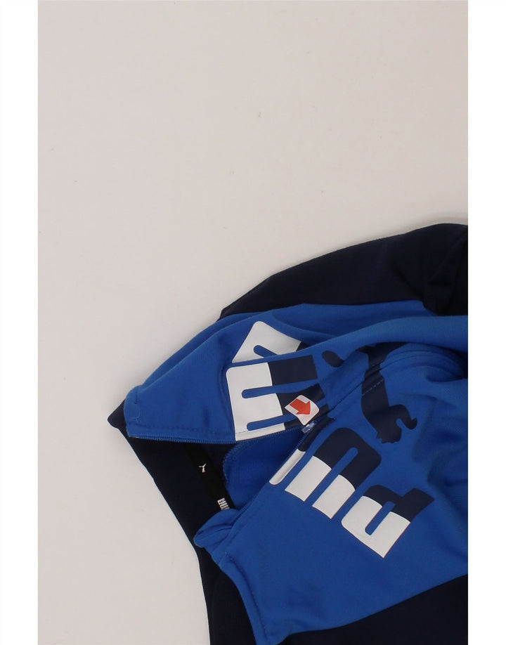 PUMA Boys Graphic Tracksuit Top Jacket 2-3 Years Blue Colourblock Vintage Puma and Second-Hand Puma from Messina Hembry 