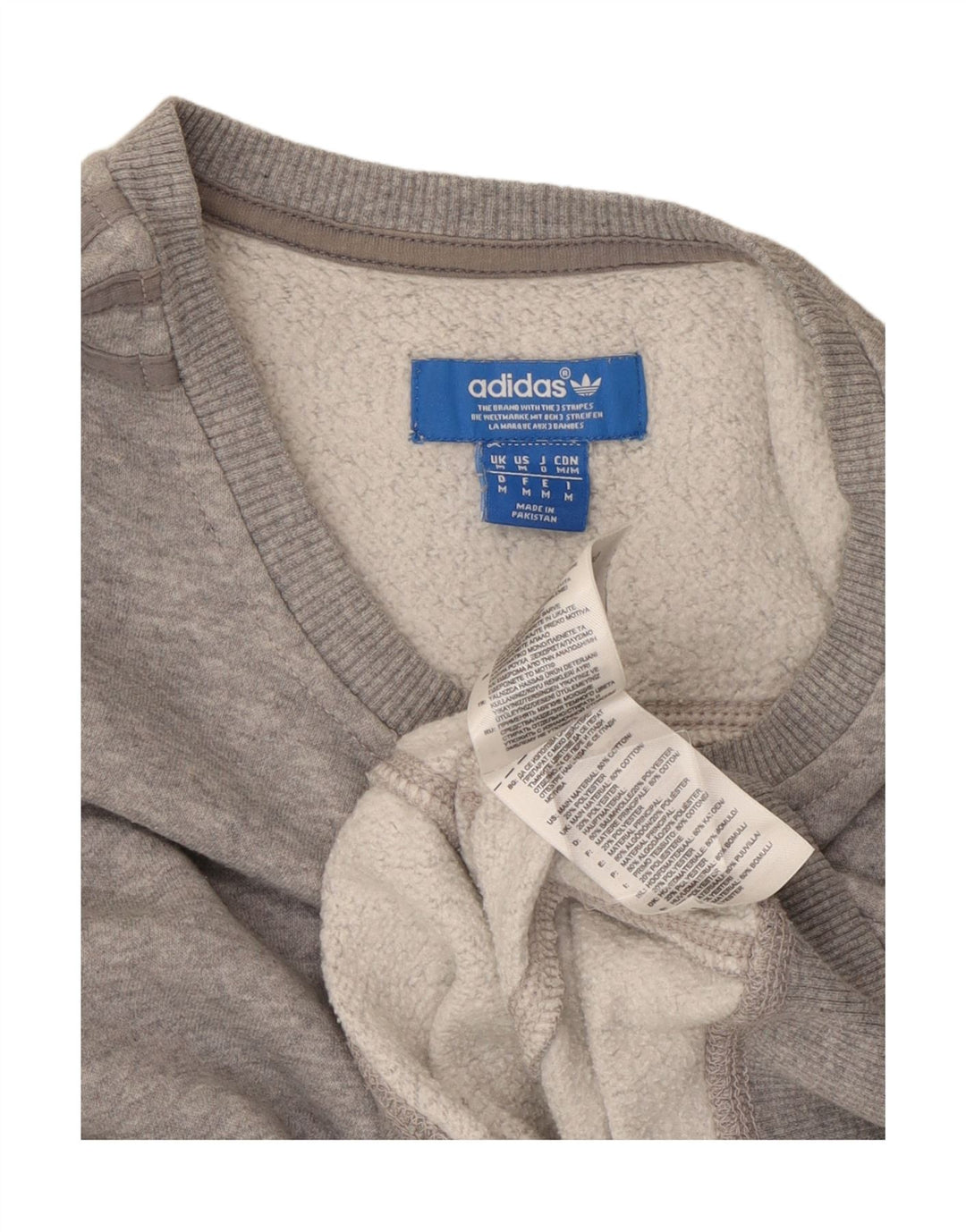 Мужской свитшот ADIDAS, хлопковый джемпер среднего серого цвета