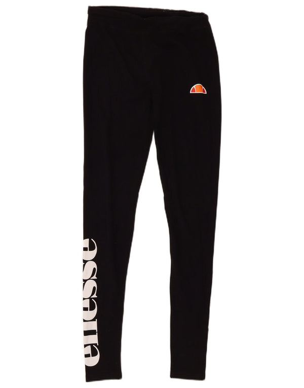 Женские леггинсы с рисунком Ellesse UK 8, маленькие черные хлопковые