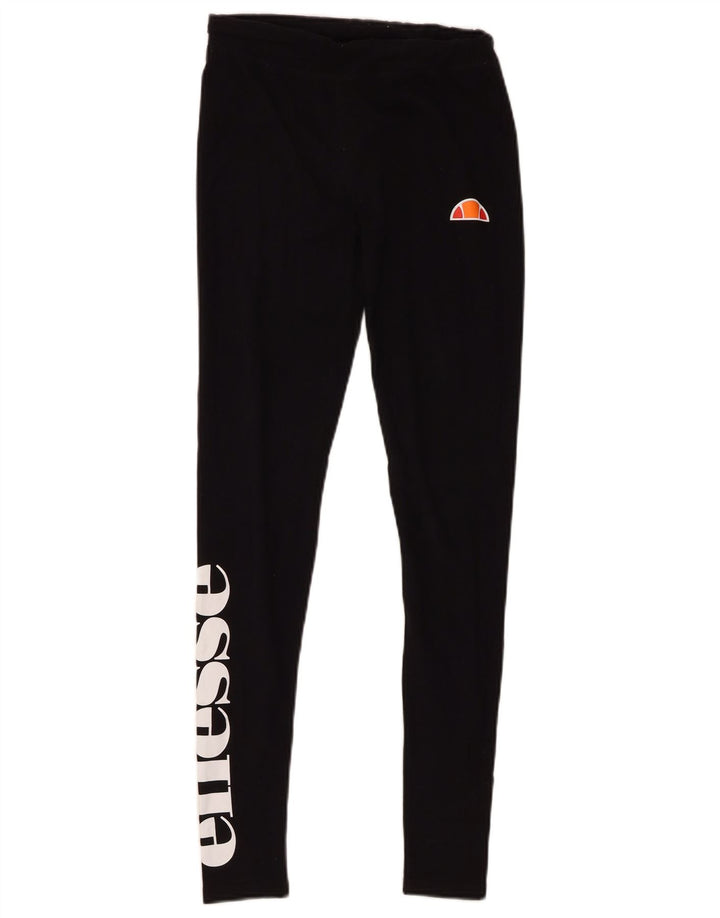 Женские леггинсы с рисунком Ellesse UK 8, маленькие черные хлопковые