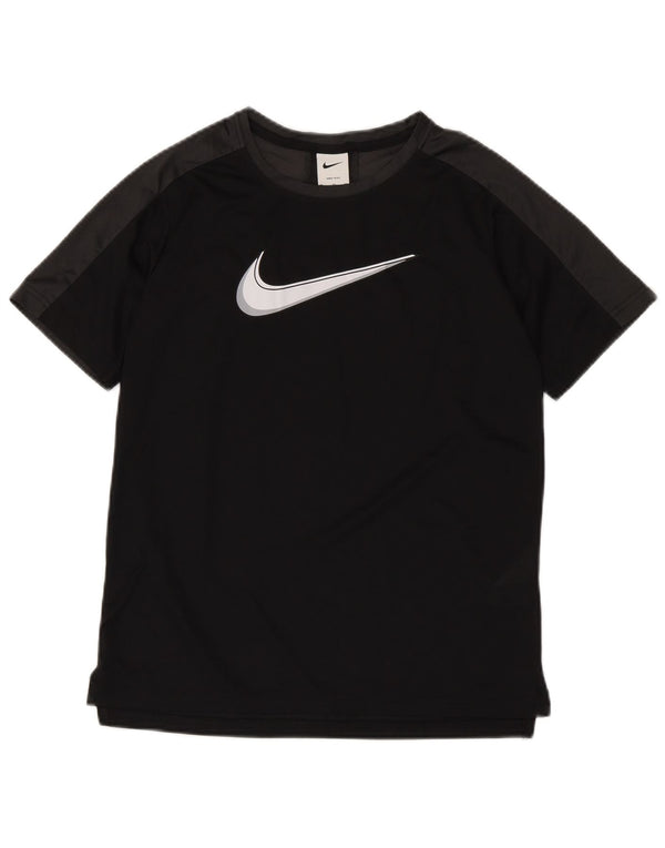 Футболка с рисунком Nike Dri Fit для мальчиков, топ 13–14 лет, размер XL, черный цветной блок