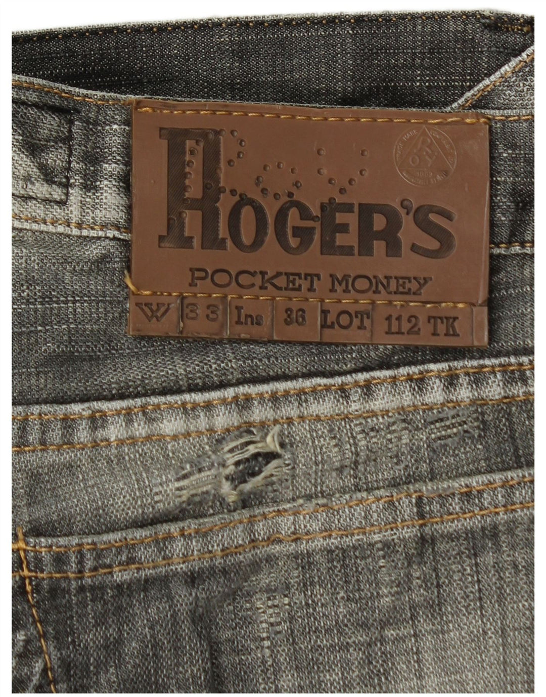 ROY ROGERS Mens Straight Jeans W33 L36 Grey Cotton