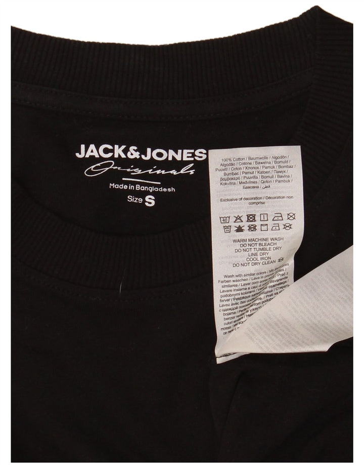 JACK & JONES Мужской топ с длинным рукавом, маленький черный хлопок