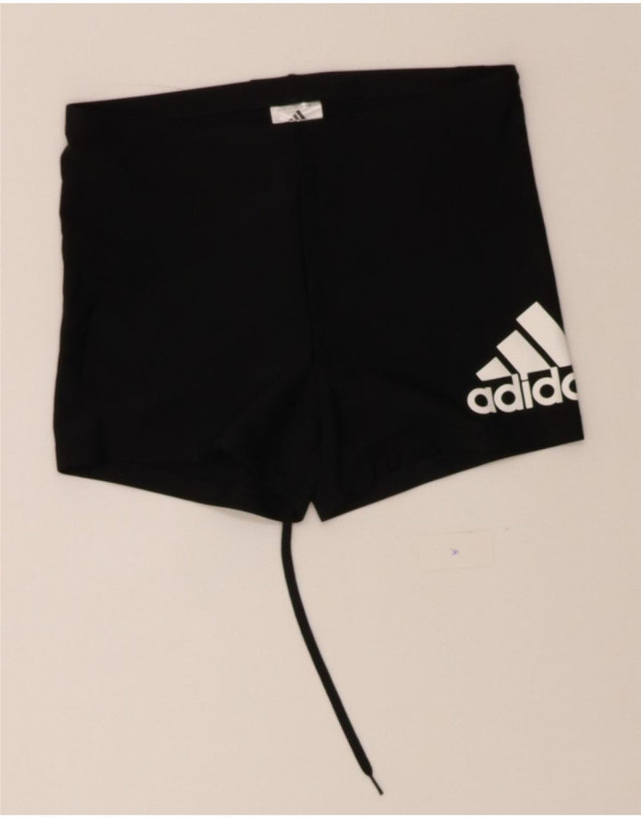 ADIDAS Womens Graphic Sport Shorts UK 14 Medium  Black Polyamide Vintage Adidas and Second-Hand Adidas from Messina Hembry 