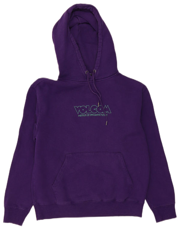 VOLCOM Womens Graphic Oversized Hoodie Jumper UK 10 Small Purple