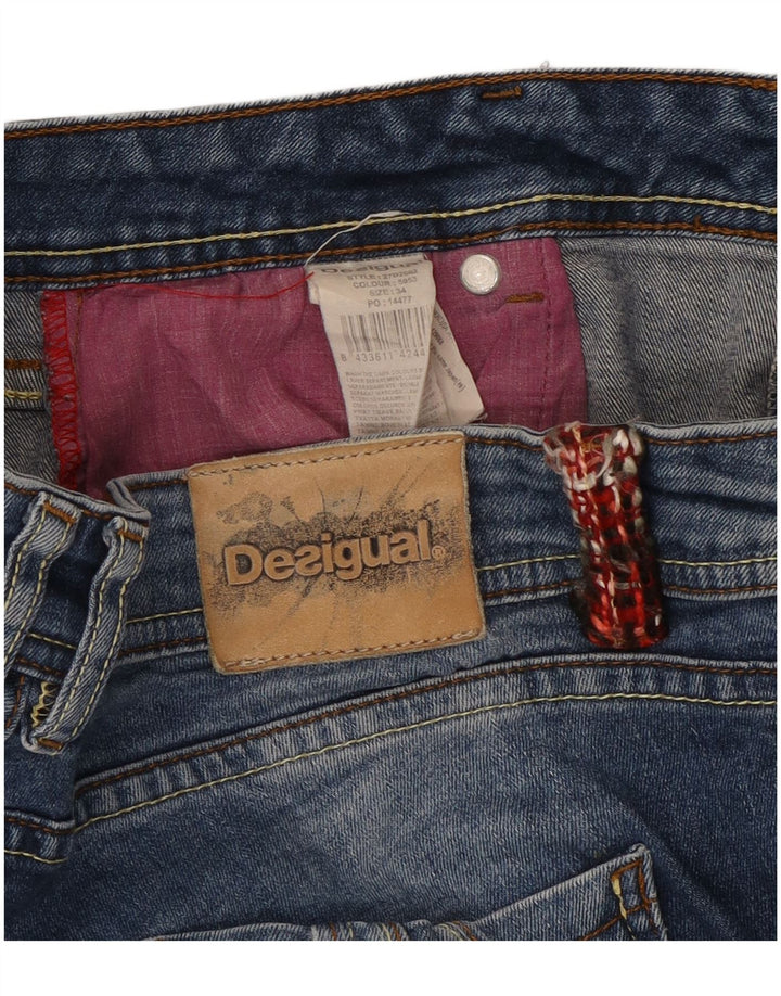 Женские прямые джинсы DESIGUAL Rainbow W34 L28, синий хлопок