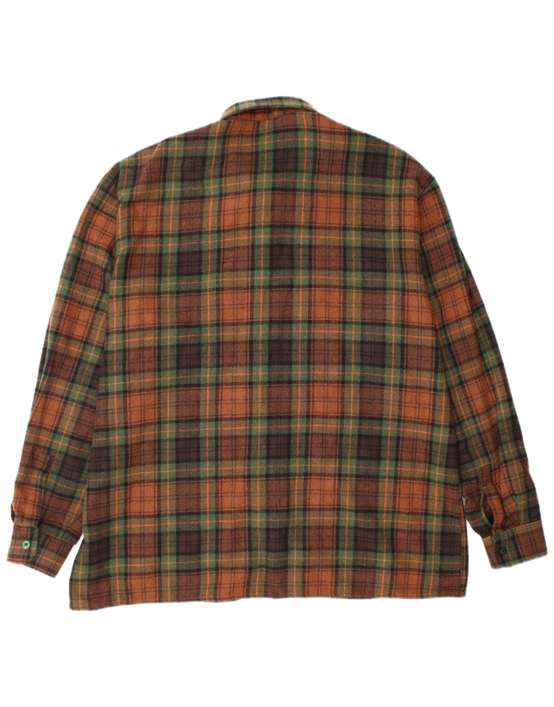 Винтажная мужская фланелевая рубашка XL коричневая клетка