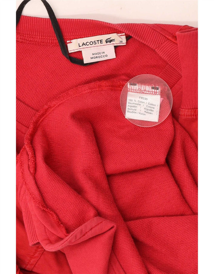 Женское платье-свитшот Lacoste EU 38, средний красный хлопок, джемпер