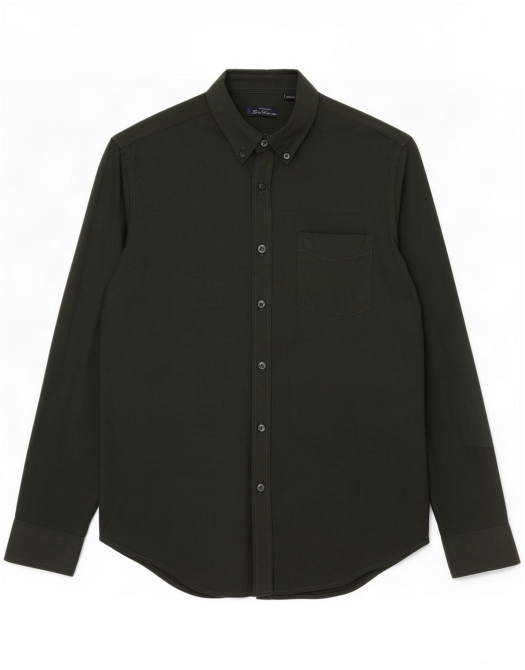 Мужская рубашка Ben Sherman из хлопка среднего зеленого цвета