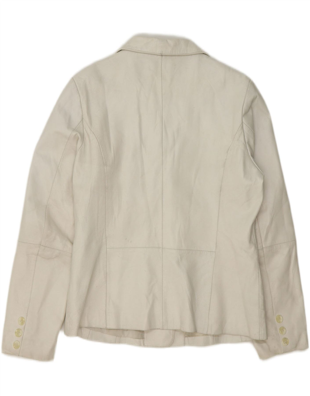 J.J.SCOTT Womens Leather Jacket EU 44 XL Off White Leather Vintage J.J.Scott and Second-Hand J.J.Scott from Messina Hembry 
