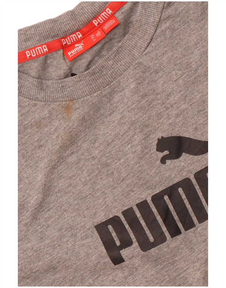 Мужская футболка с рисунком PUMA, большой серый хлопок