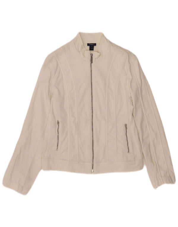 Женская куртка-бомбер Gant UK 12, средний белый хлопок, белый цвет
